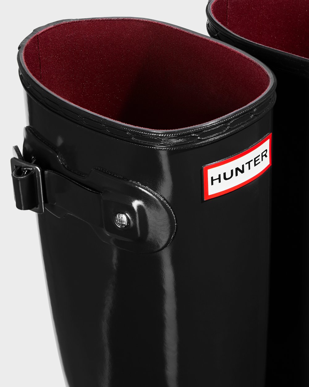 Womens Tall Rain Boots - Hunter Original Gloss (72GEZRYNF) - Black